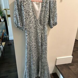 Club Monaco Blue and White wrap dress